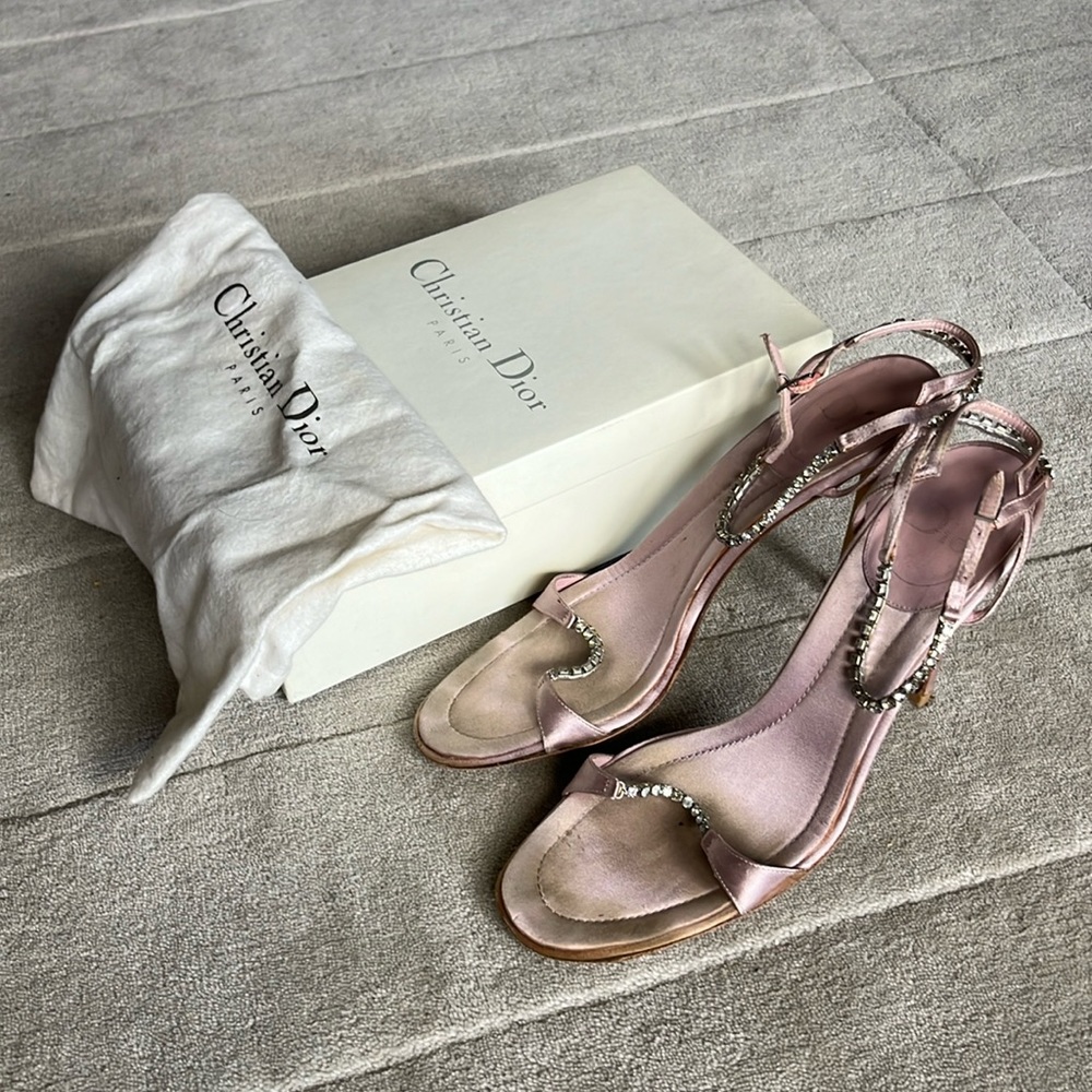 DIOR Diamonds satin sandals size 40